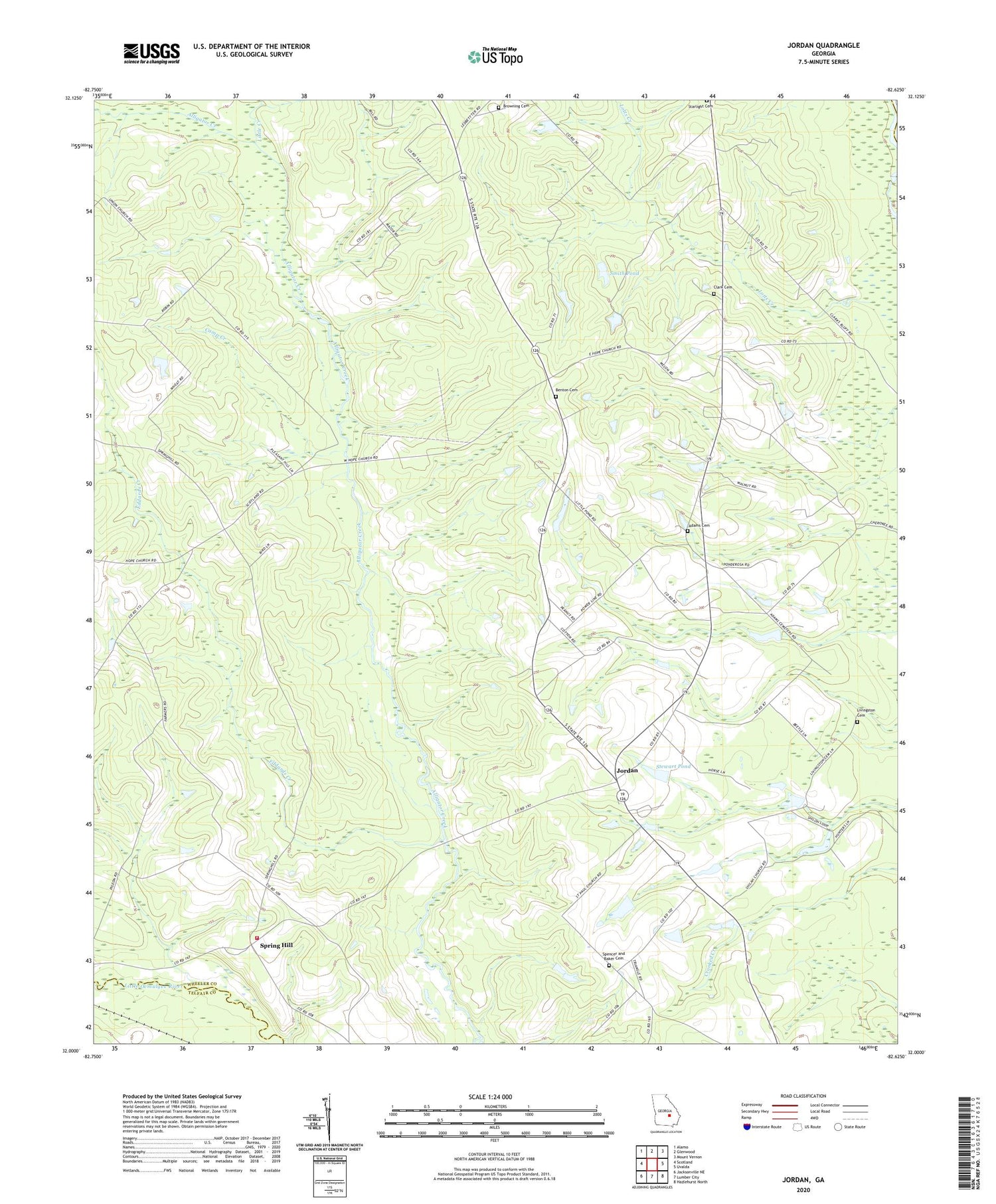 Jordan Georgia US Topo Map Image