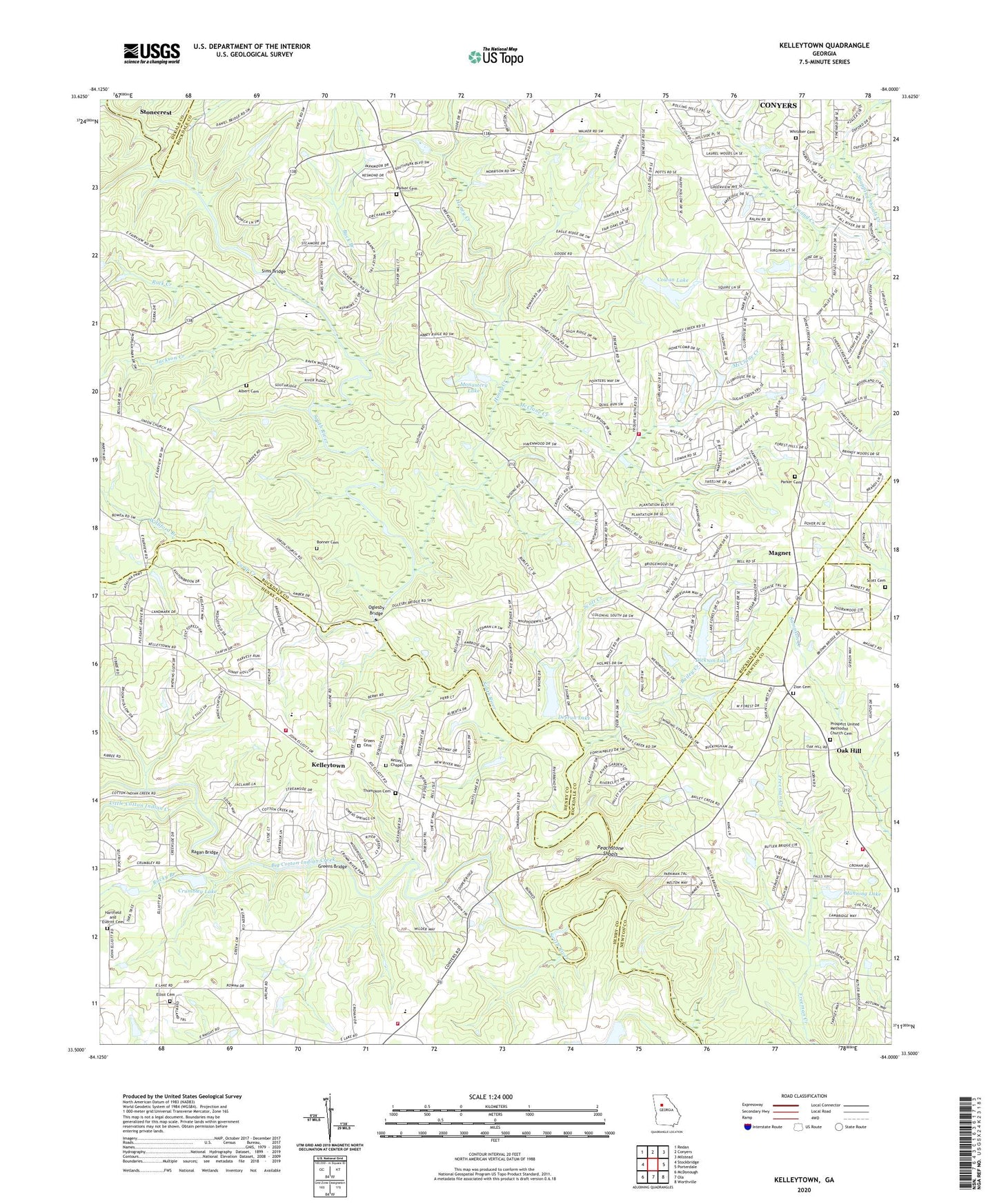 Kelleytown Georgia US Topo Map Image