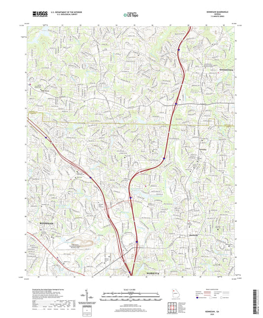 Kennesaw Georgia US Topo Map Image