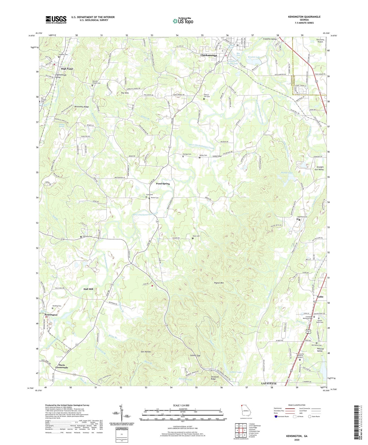 Kensington Georgia US Topo Map Image