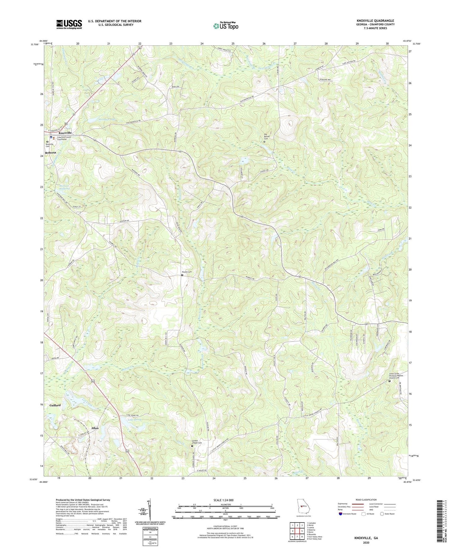 Knoxville Georgia US Topo Map Image