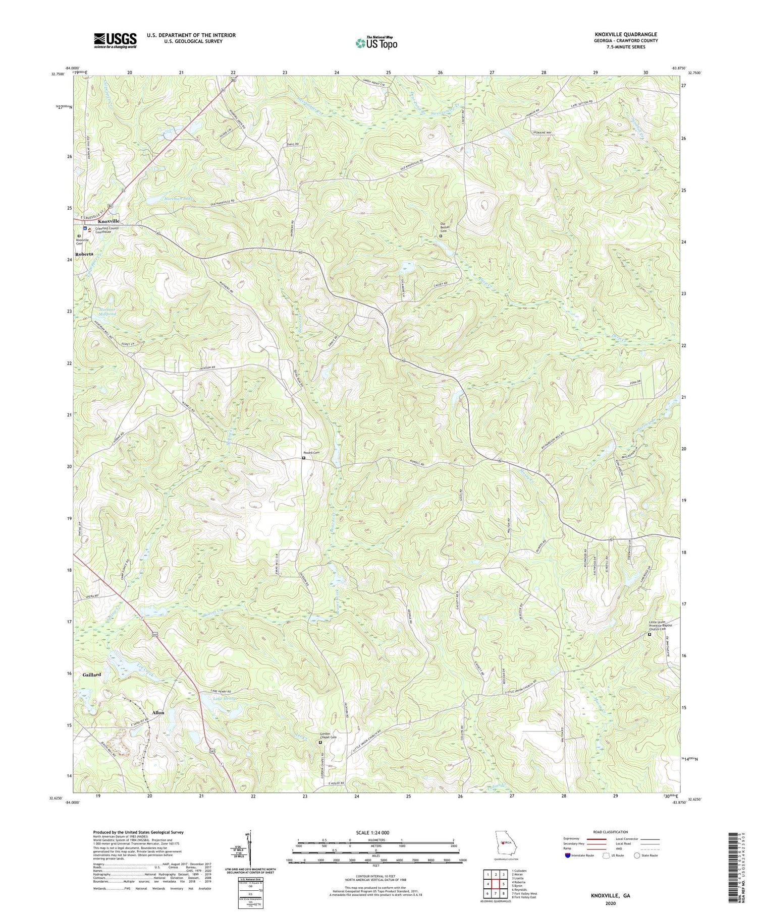 Knoxville Georgia US Topo Map Image