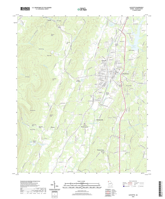LaFayette Georgia US Topo Map Image
