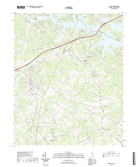 Lavonia Georgia US Topo Map Image