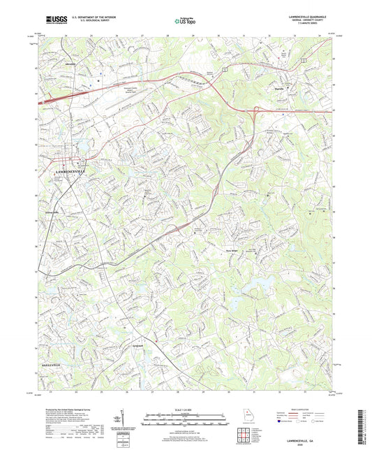 Lawrenceville Georgia US Topo Map Image