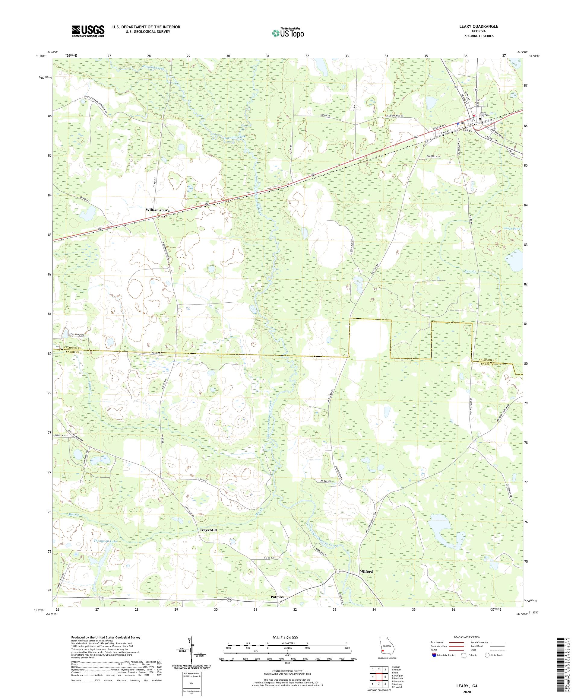 Leary Georgia US Topo Map – MyTopo Map Store