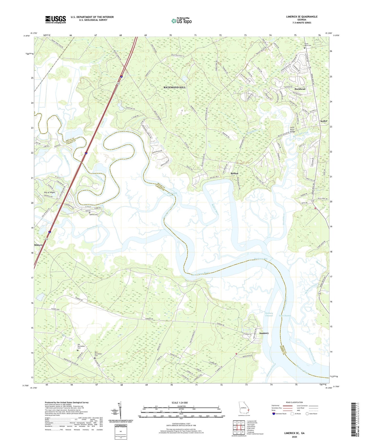 Limerick SE Georgia US Topo Map Image