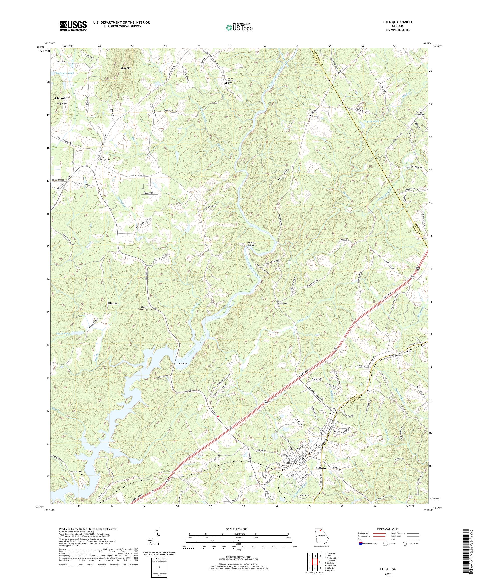 Lula Georgia US Topo Map – MyTopo Map Store