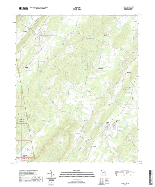 Lyerly Georgia US Topo Map Image
