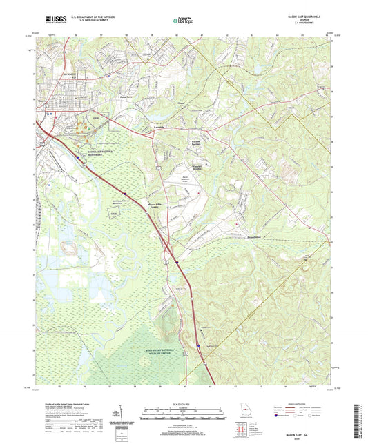 Macon East Georgia US Topo Map Image