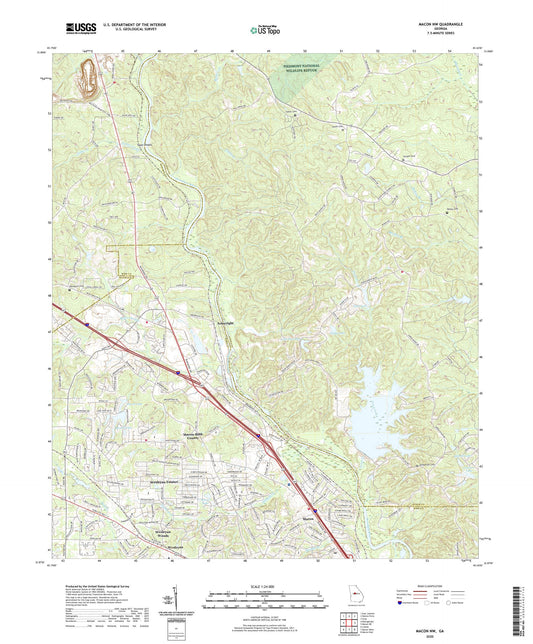 Macon NW Georgia US Topo Map Image