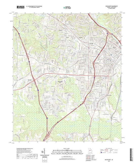 Macon West Georgia US Topo Map Image