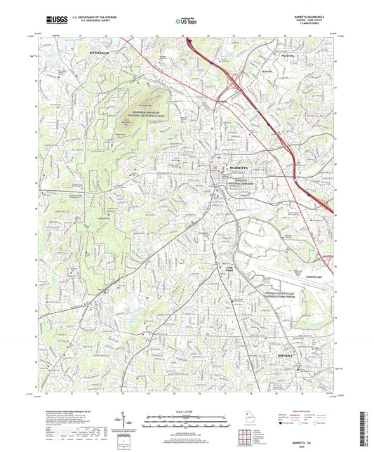 Marietta Georgia US Topo Map Image