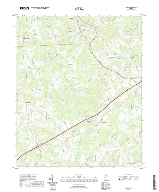 Martin Georgia US Topo Map Image