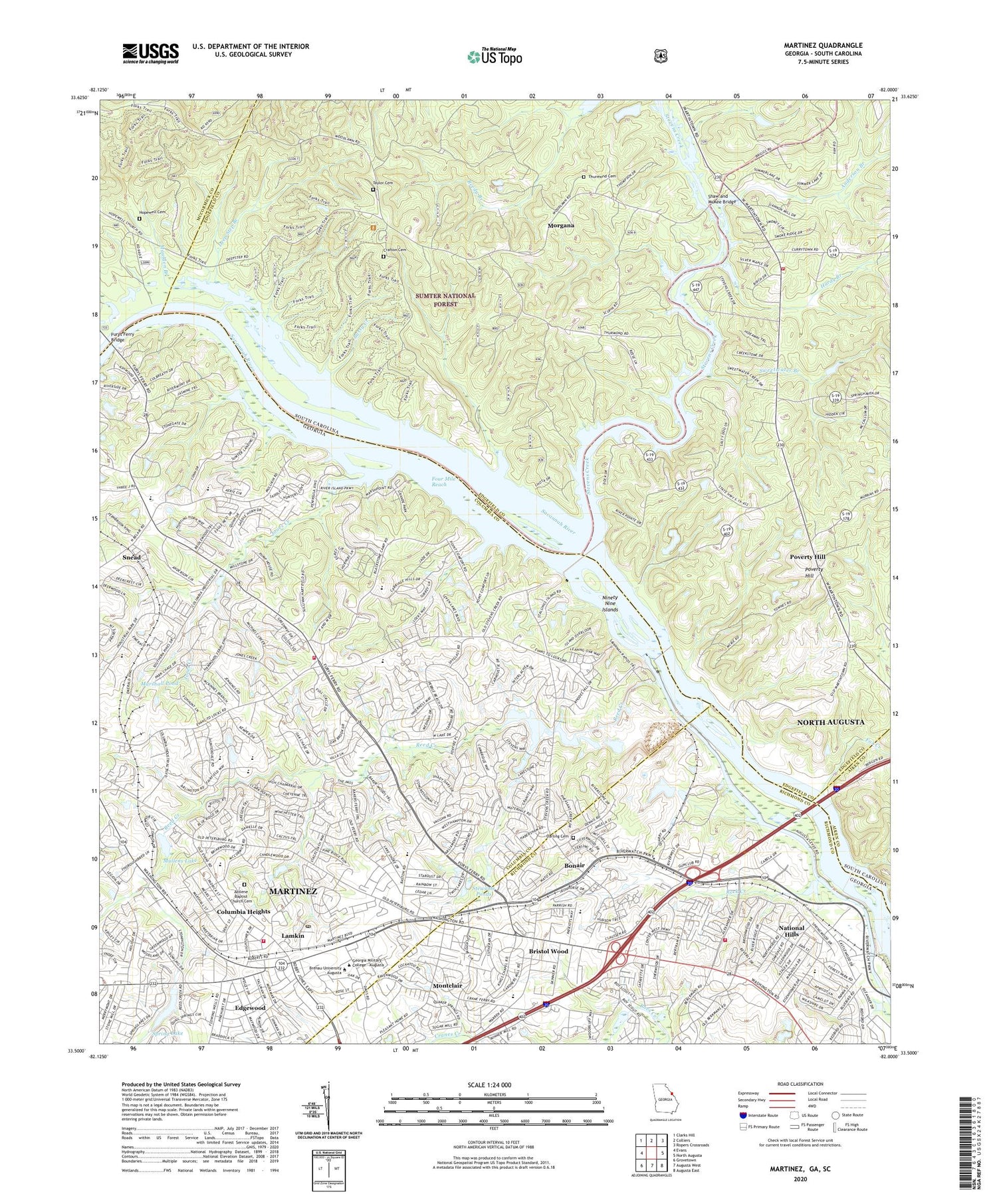 Martinez Georgia US Topo Map Image