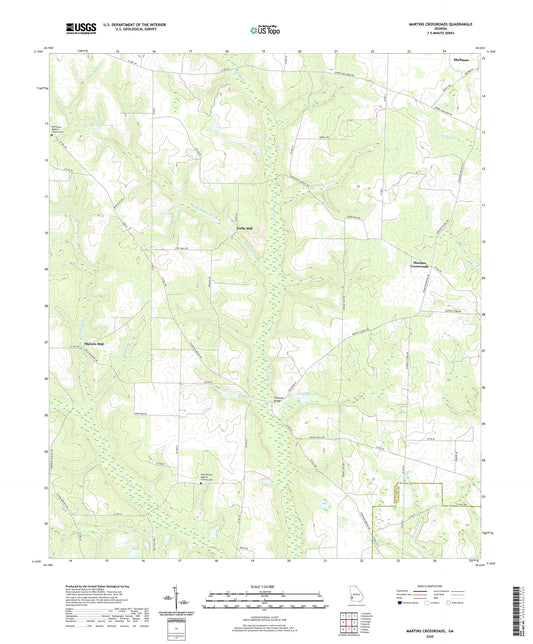 Martins Crossroads Georgia US Topo Map Image