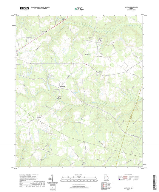 Matthews Georgia US Topo Map Image