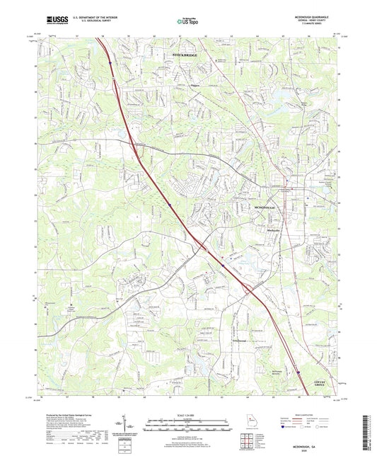 McDonough Georgia US Topo Map Image