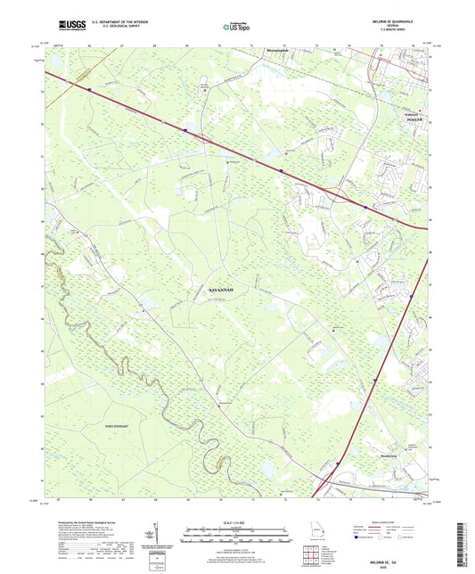 Meldrim SE Georgia US Topo Map Image
