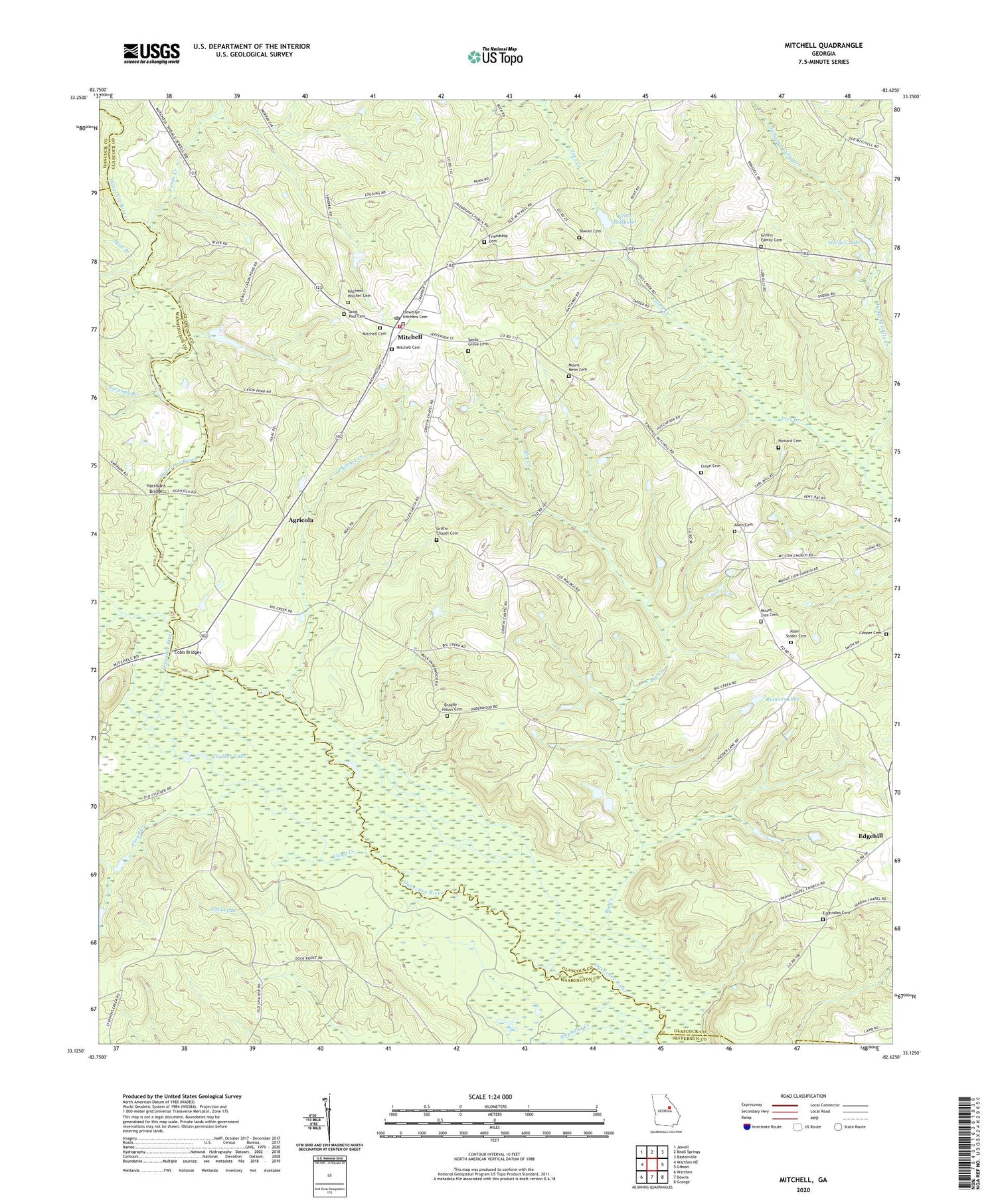 Mitchell Georgia US Topo Map Image