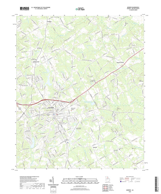 Monroe Georgia US Topo Map Image