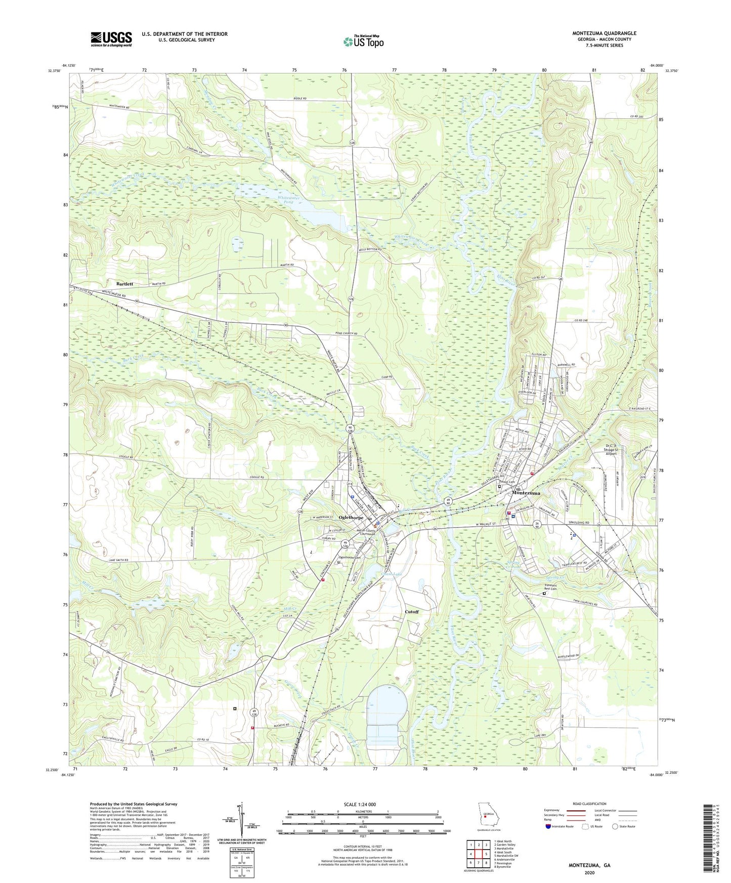 Montezuma Georgia US Topo Map Image