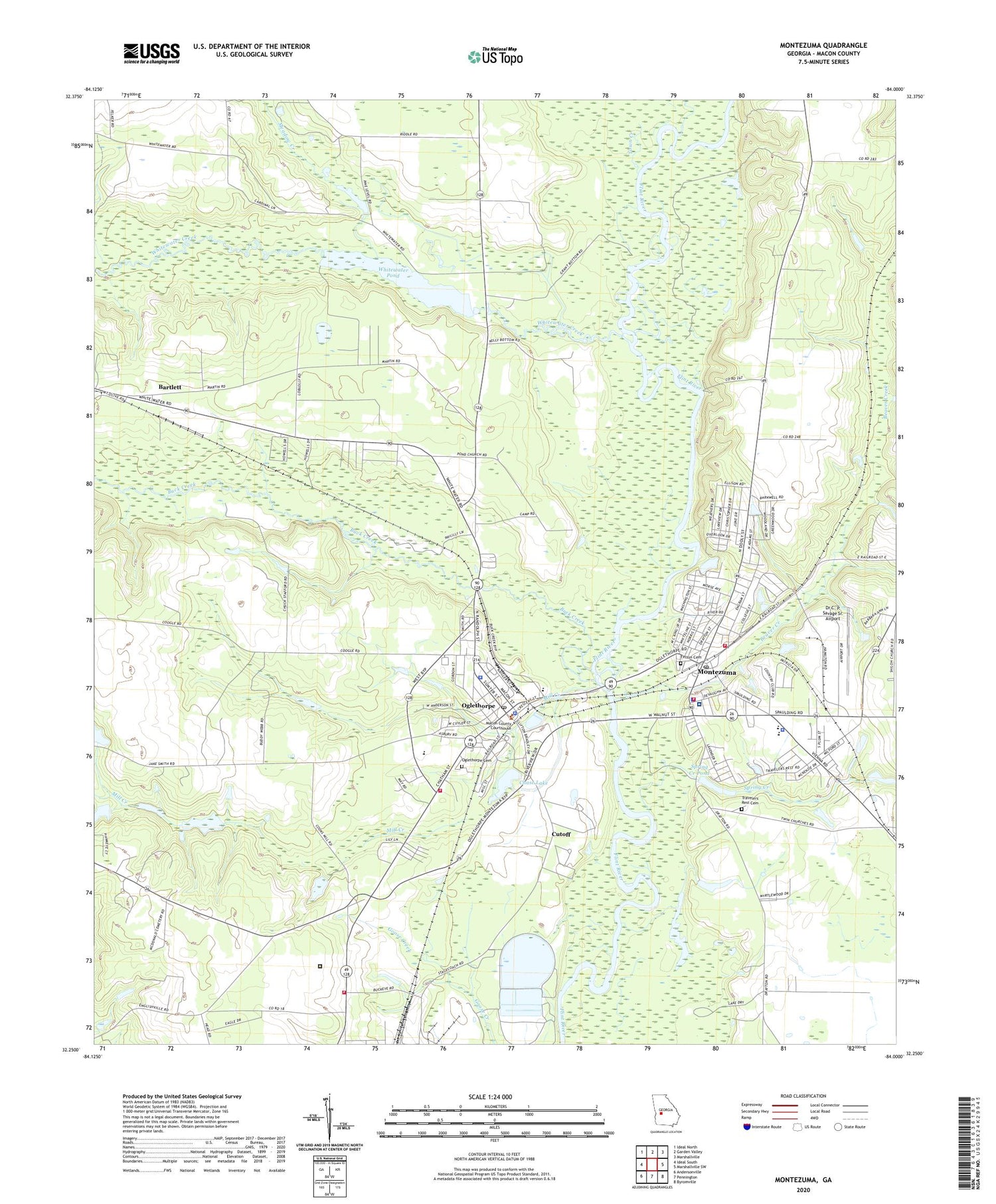 Montezuma Georgia US Topo Map Image