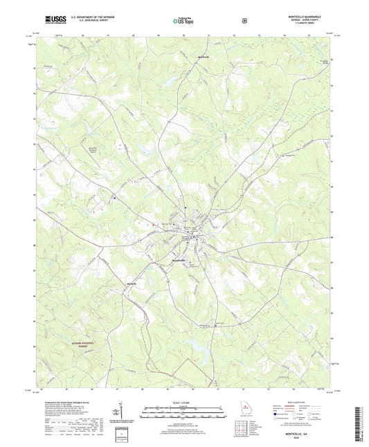 Monticello Georgia US Topo Map Image
