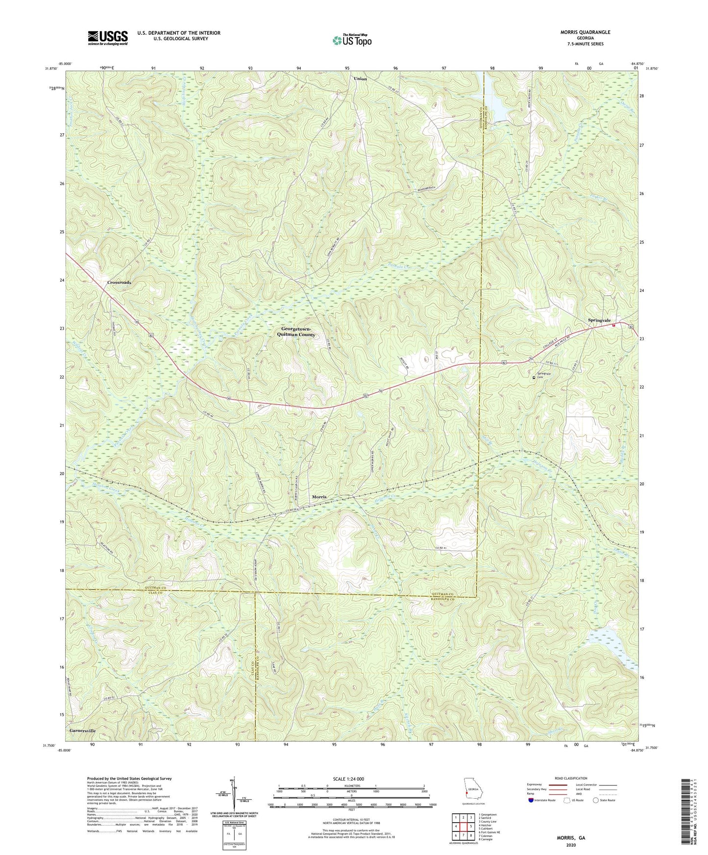 Morris Georgia US Topo Map Image