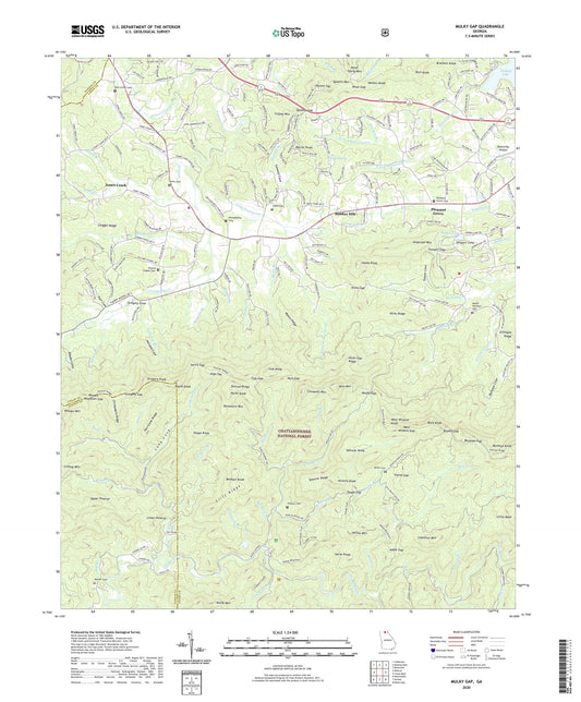 Mulky Gap Georgia US Topo Map Image