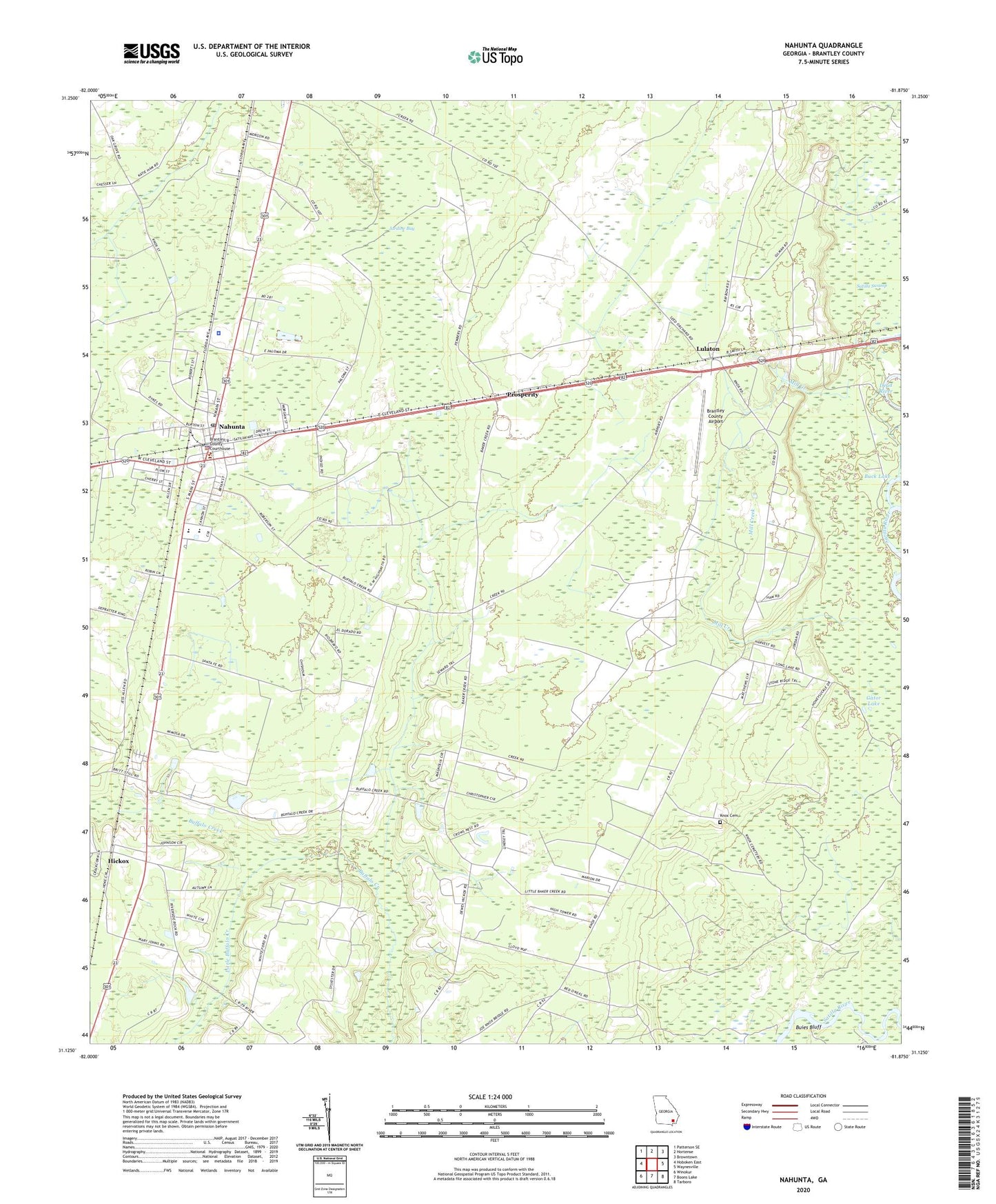 Nahunta Georgia US Topo Map Image