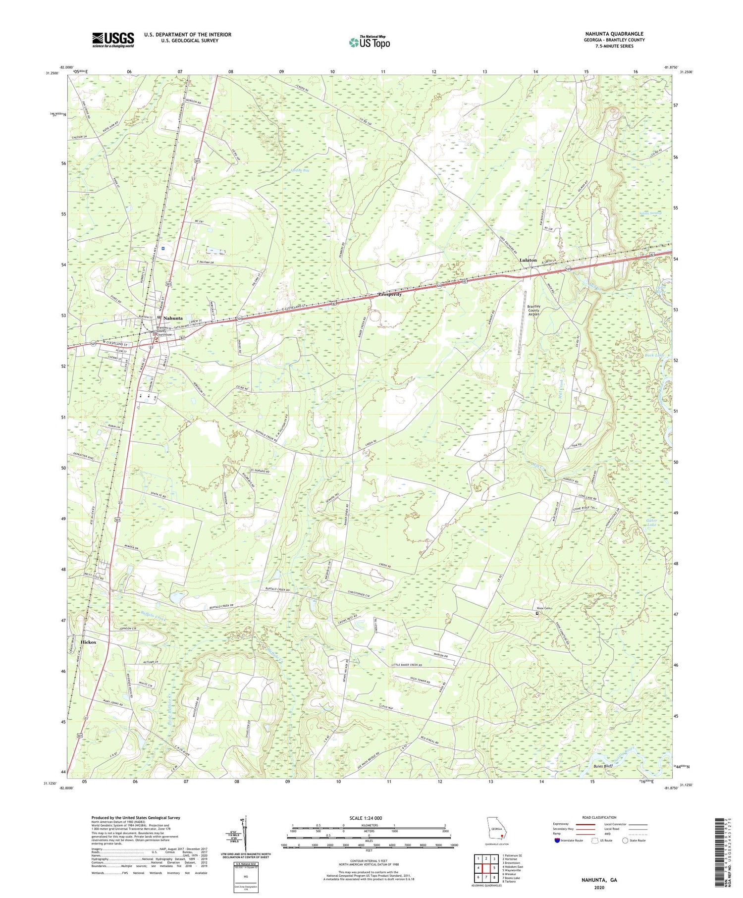 Nahunta Georgia US Topo Map Image