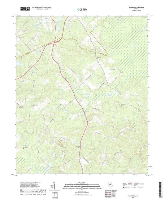 Napier Pond Georgia US Topo Map Image