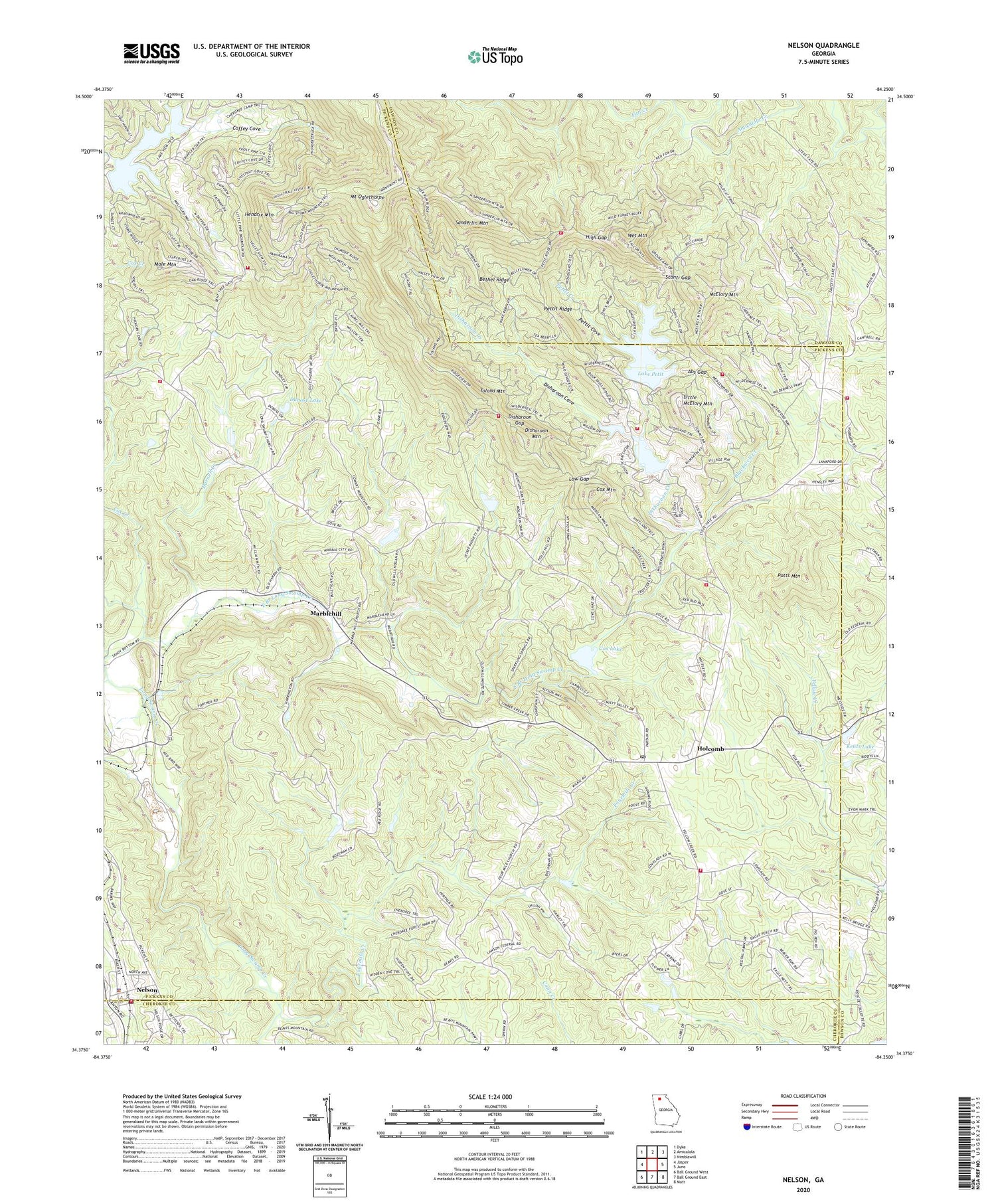 Nelson Georgia US Topo Map Image