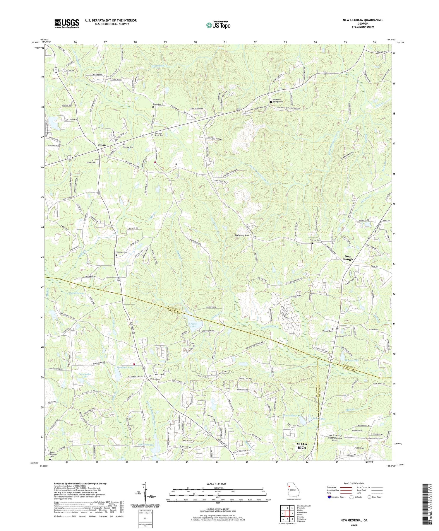 New Georgia Georgia US Topo Map Image
