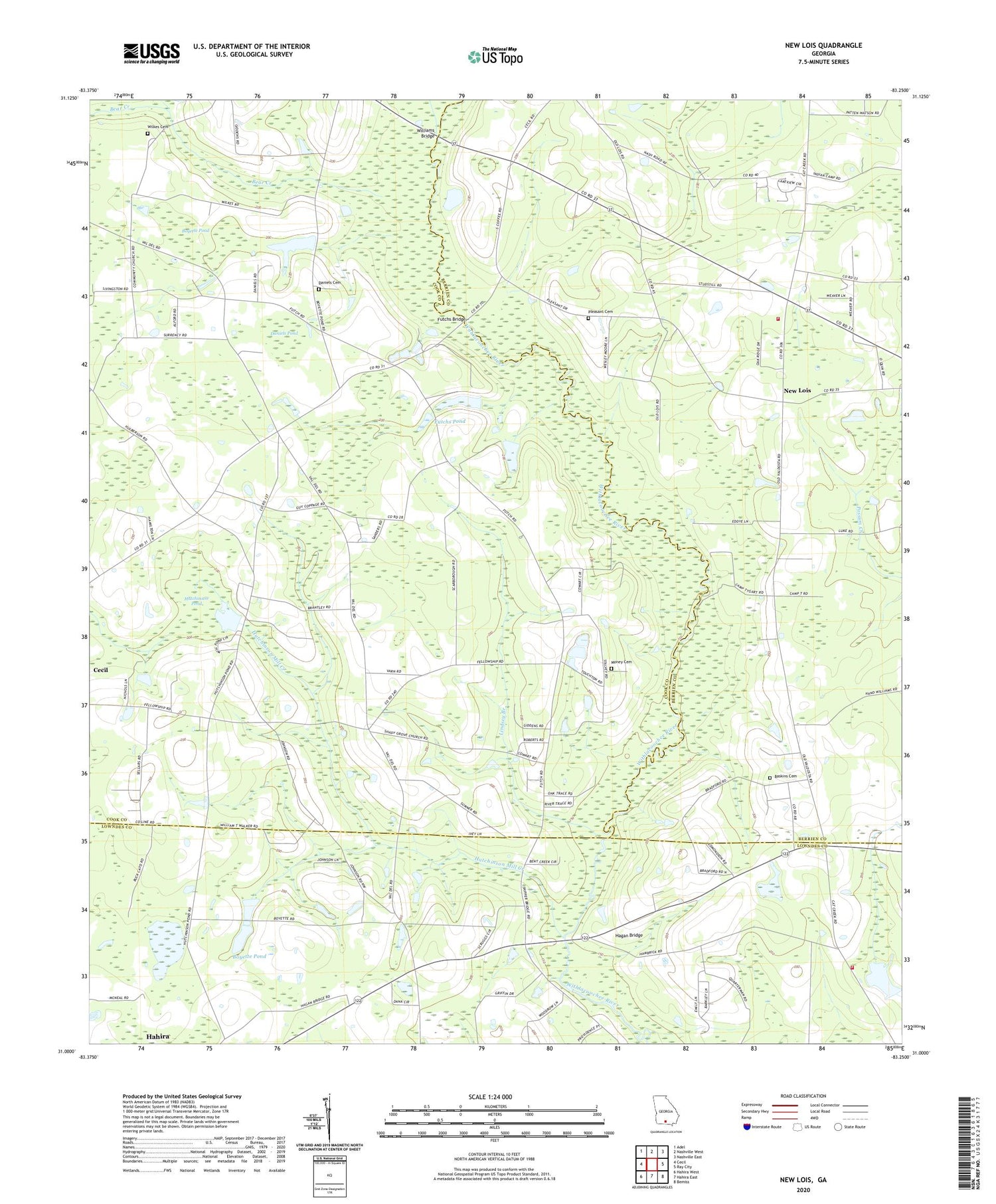New Lois Georgia US Topo Map Image