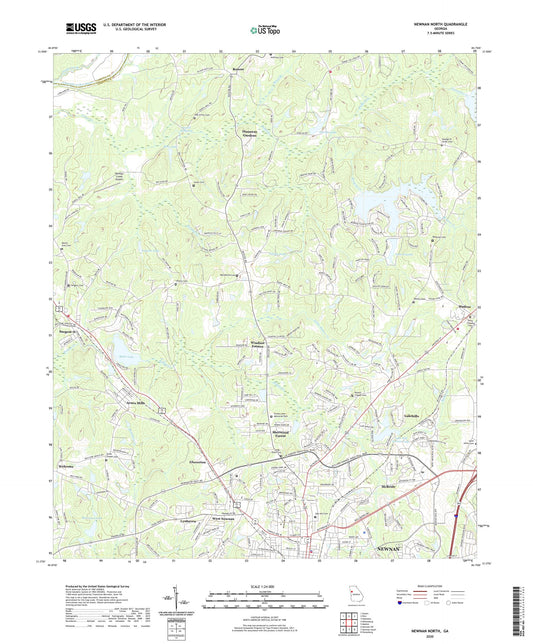 Newnan North Georgia US Topo Map Image
