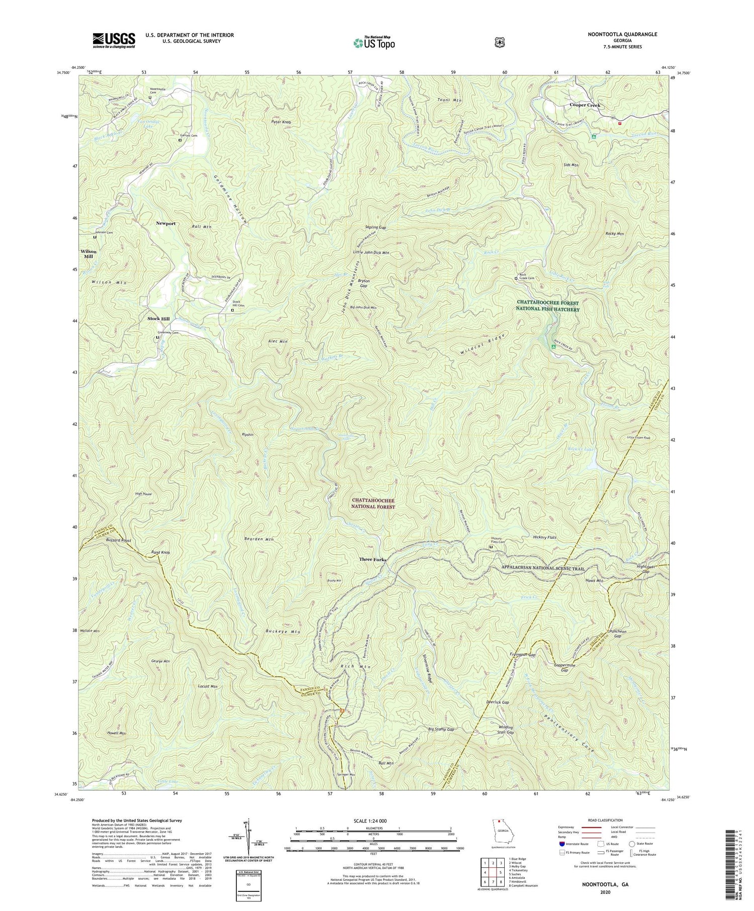 Noontootla Georgia US Topo Map Image