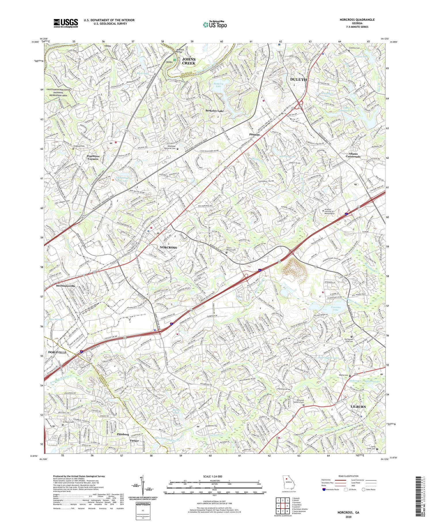 Norcross Georgia US Topo Map Image