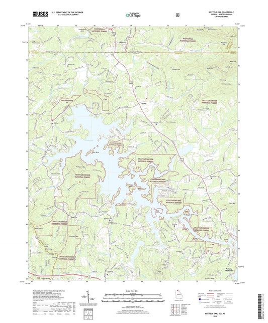 Nottely Dam Georgia US Topo Map Image