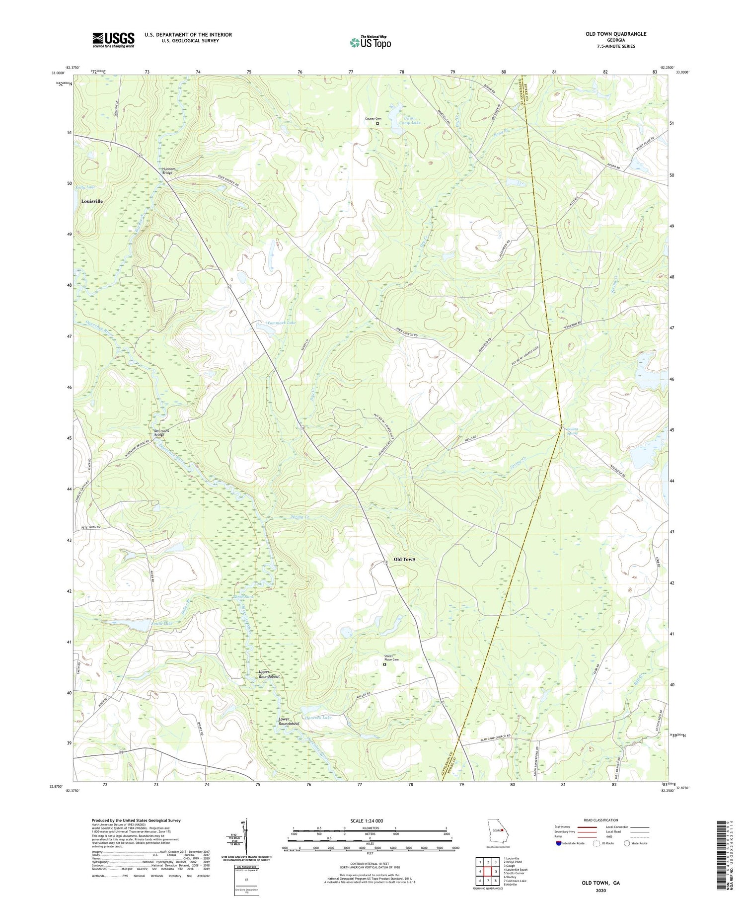 Old Town Georgia US Topo Map Image