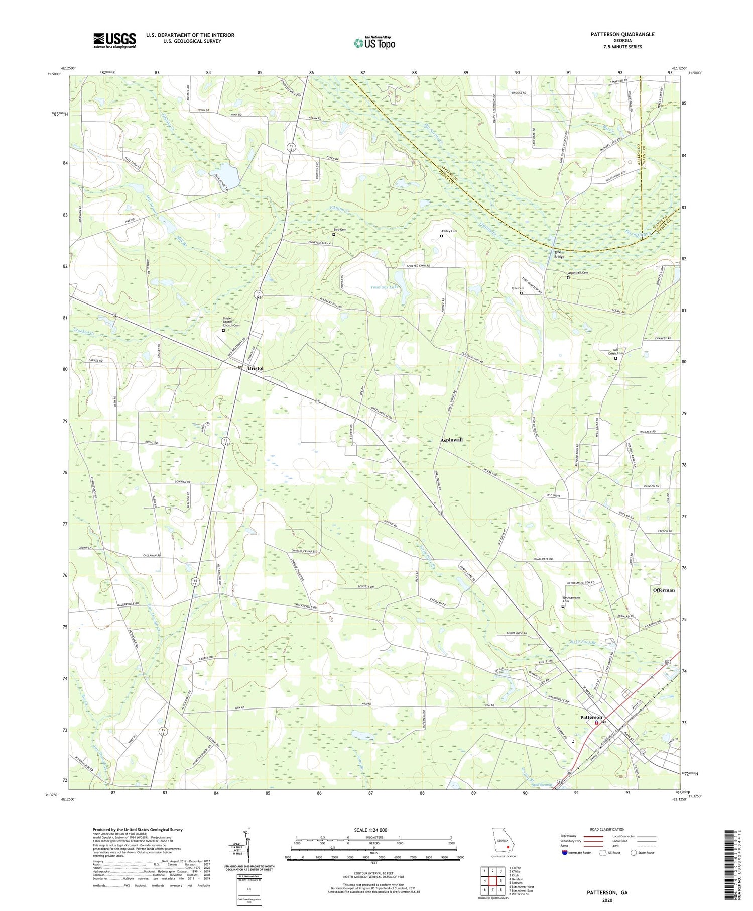 Patterson Georgia US Topo Map Image