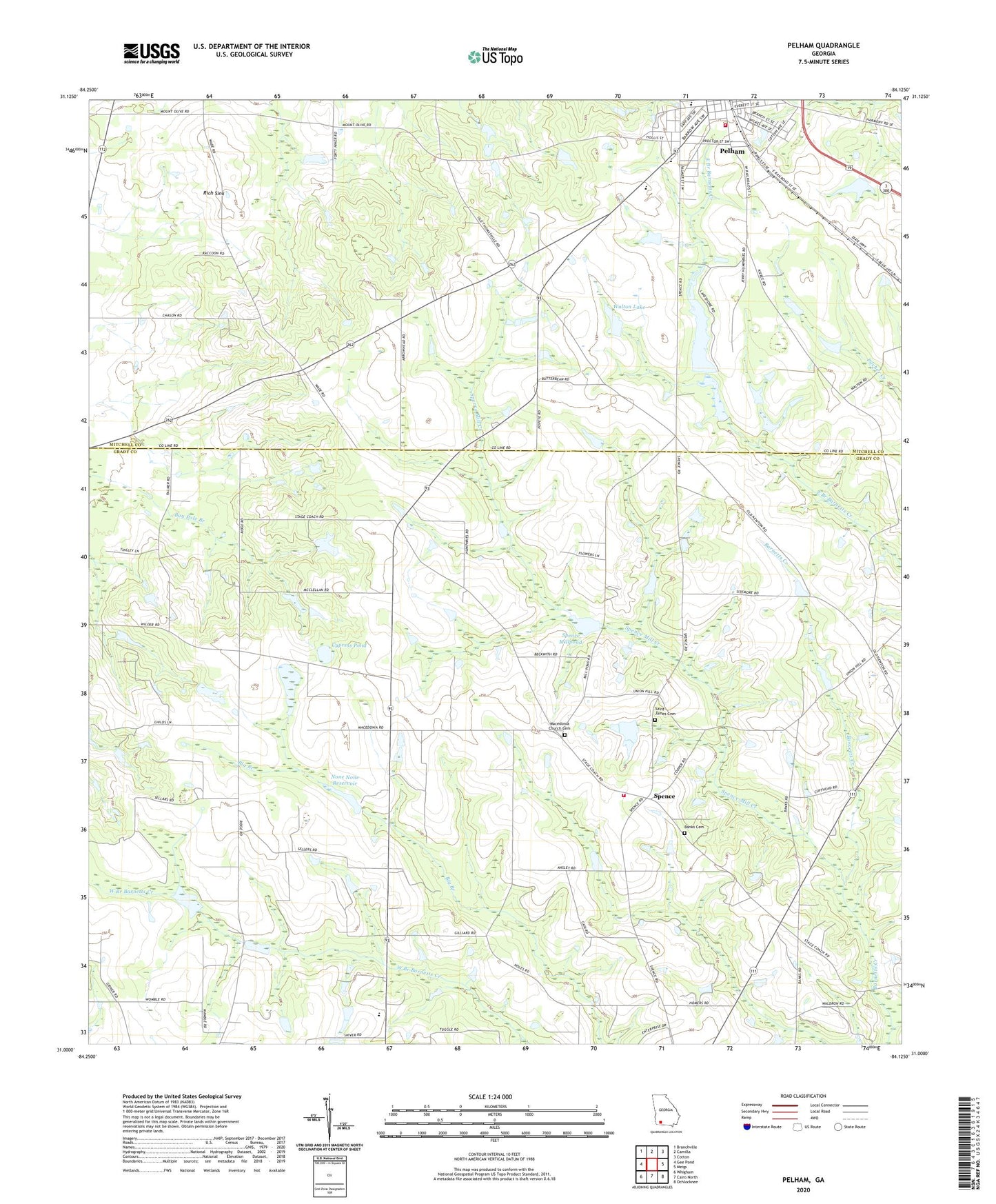 Pelham Georgia US Topo Map Image