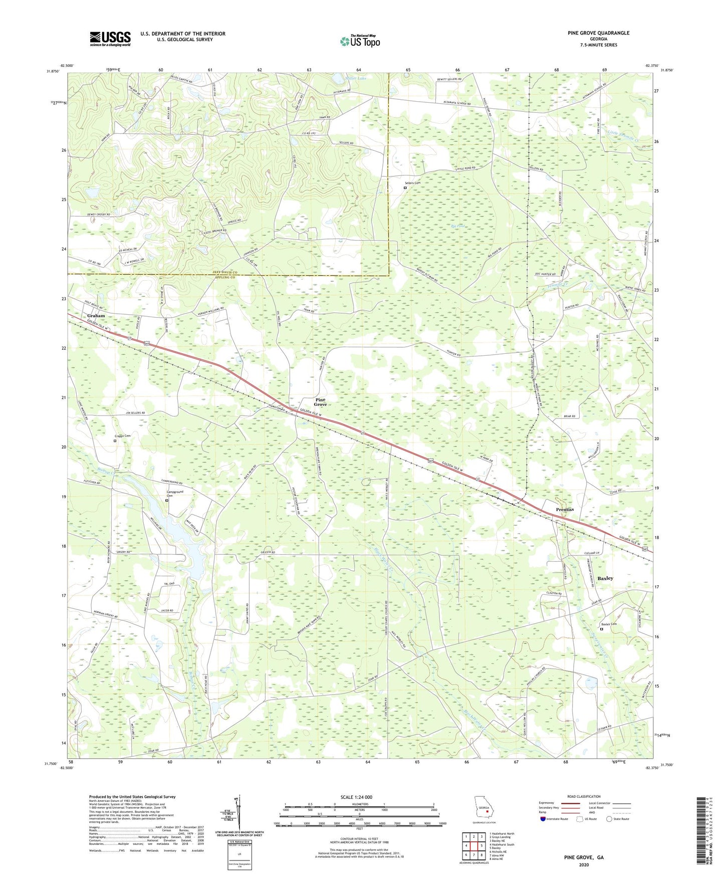 Pine Grove Georgia US Topo Map Image
