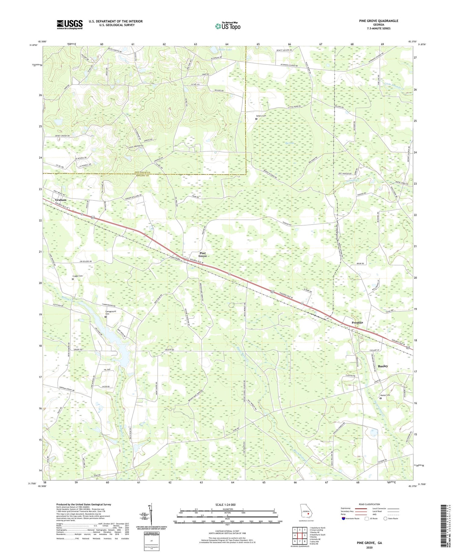 Pine Grove Georgia US Topo Map Image