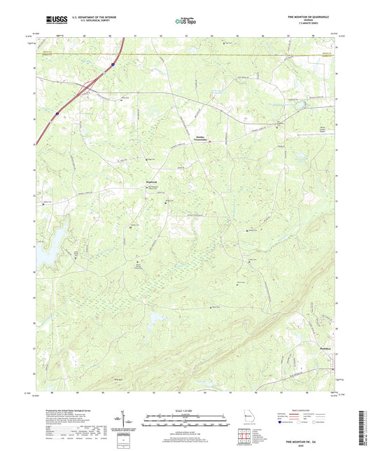 Pine Mountain SW Georgia US Topo Map Image