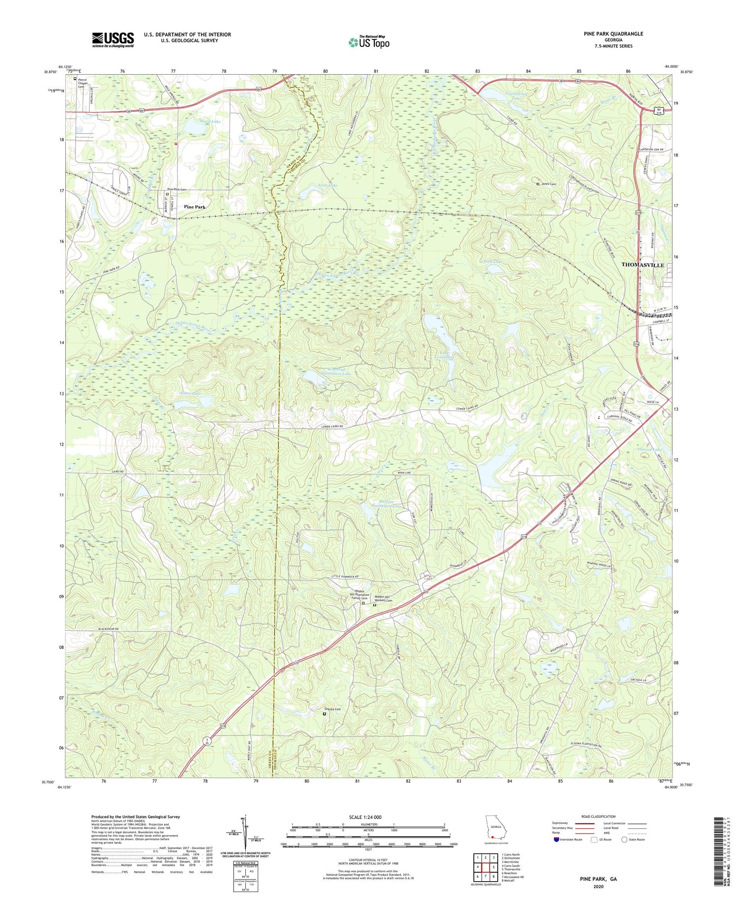Pine Park Georgia US Topo Map Image