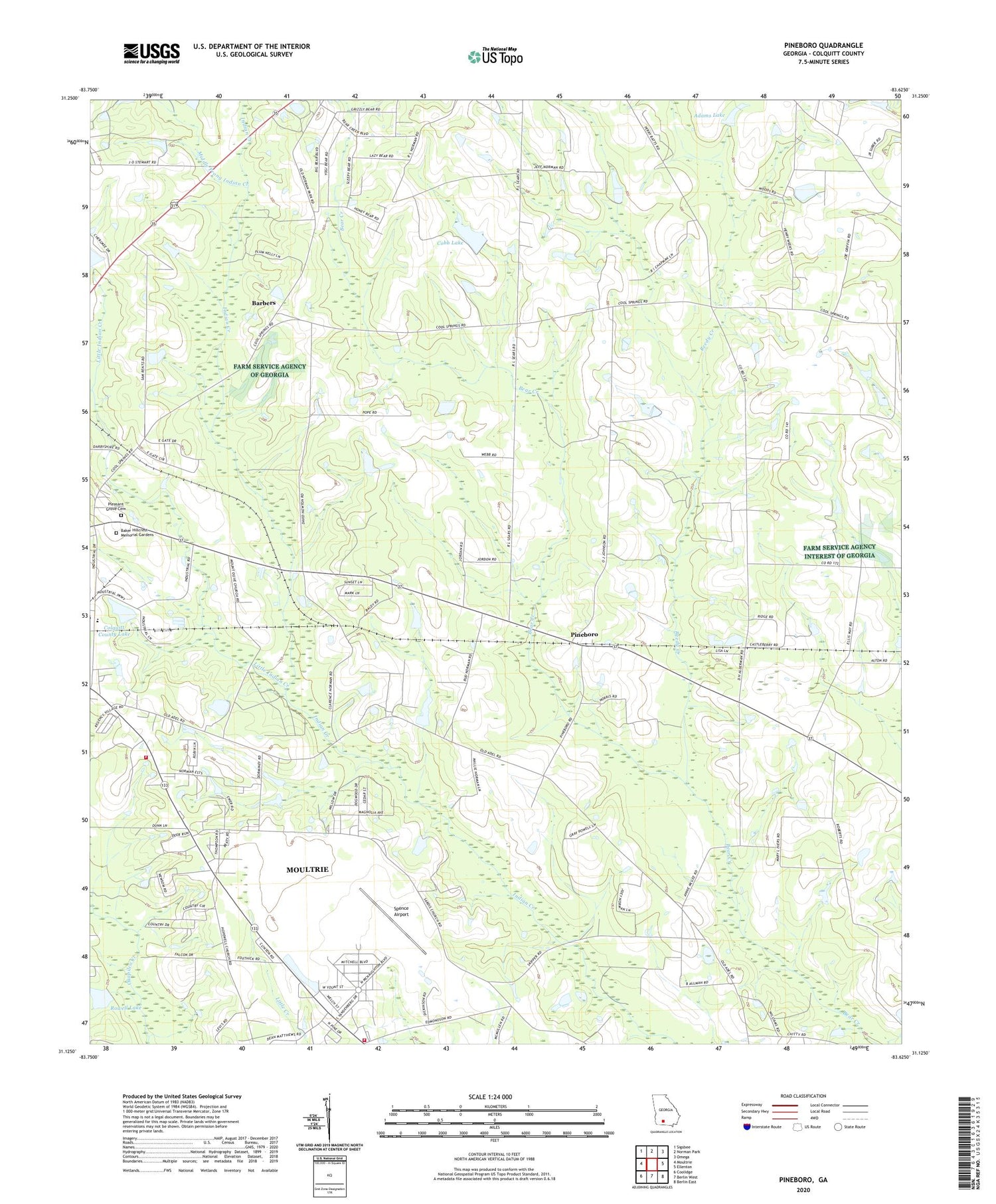 Pineboro Georgia US Topo Map Image