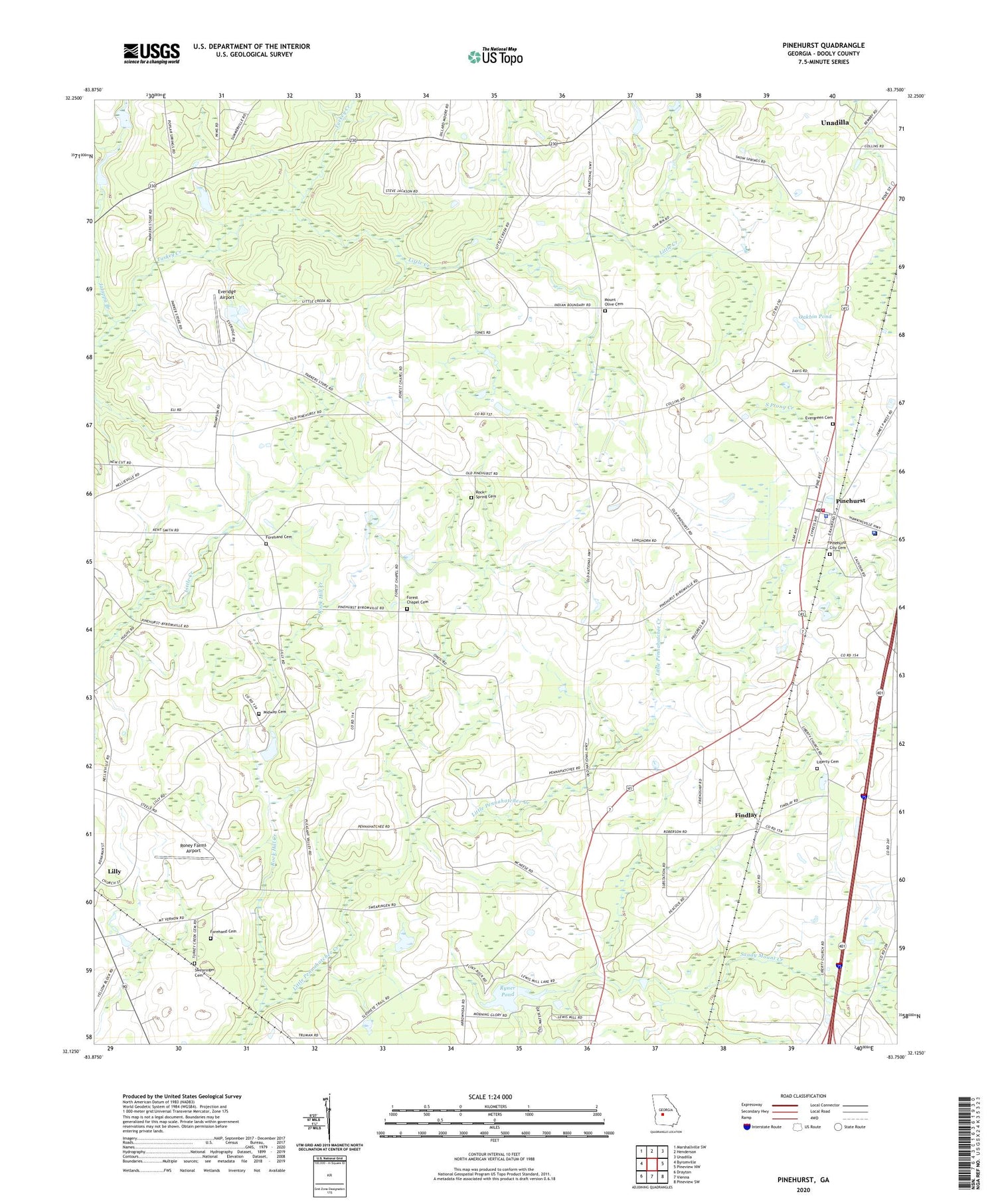 Pinehurst Georgia US Topo Map Image