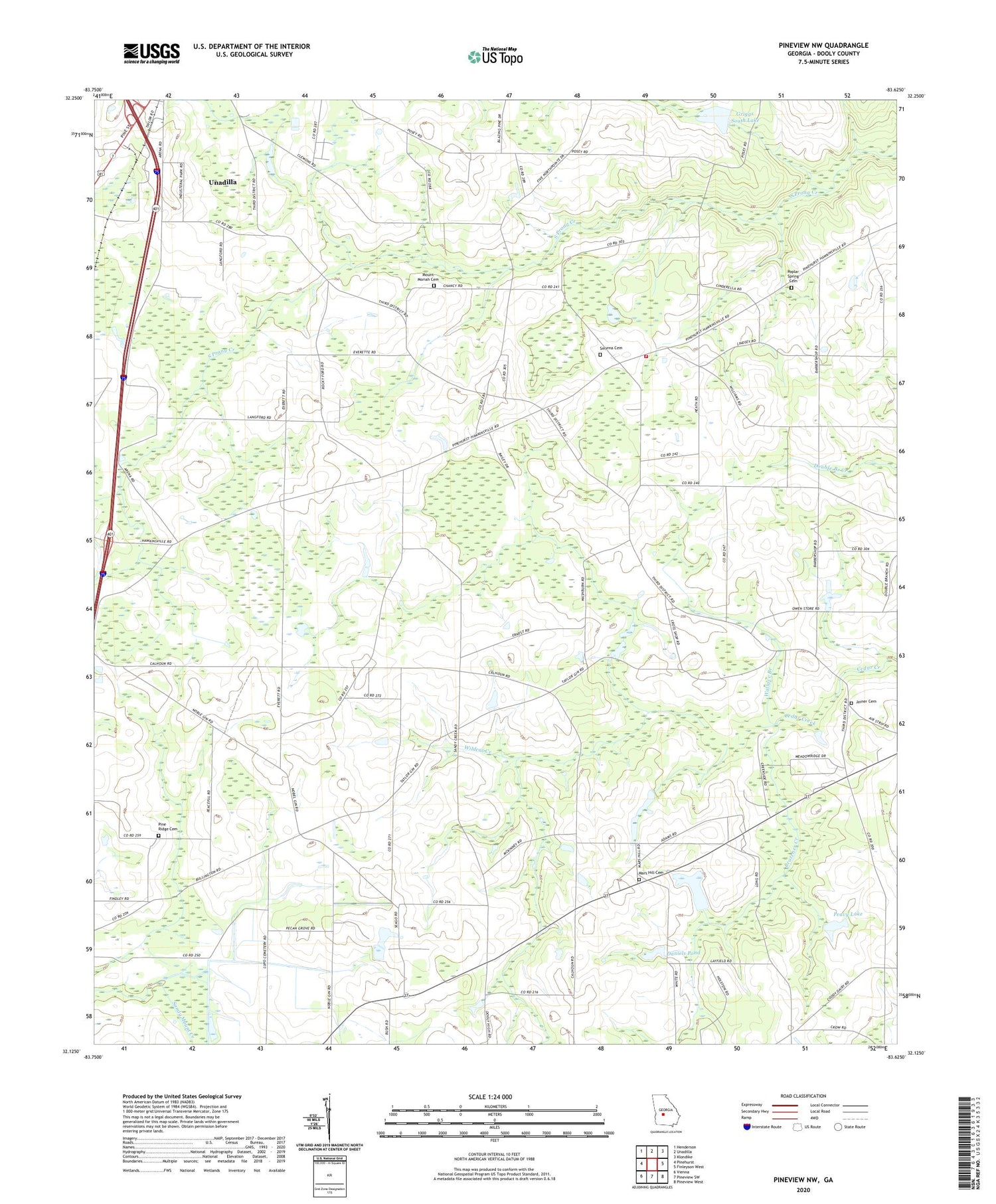 Pineview NW Georgia US Topo Map Image